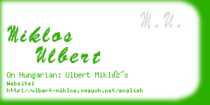 miklos ulbert business card